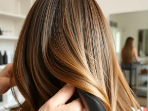 Stylista delikatnie nawija zdrowe, lśniące włosy na wałek, podkreślając bezpieczną, ochronną stylizację trwałą